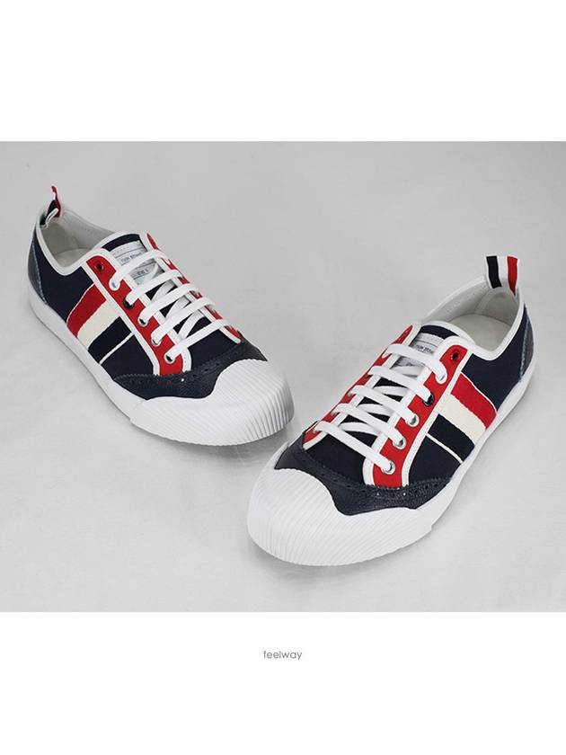 RWB Canvas Broguing Low Top Sneakers Blue - THOM BROWNE - BALAAN 5