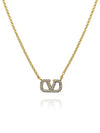 V Logo Signature Metal Necklace Gold - VALENTINO - BALAAN 6