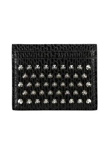 Chios Spike Card Wallet Black - CHRISTIAN LOUBOUTIN - BALAAN 1