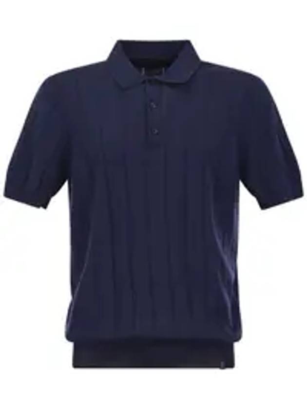 Striped Cotton PK Shirt Navy - FAY - BALAAN 1