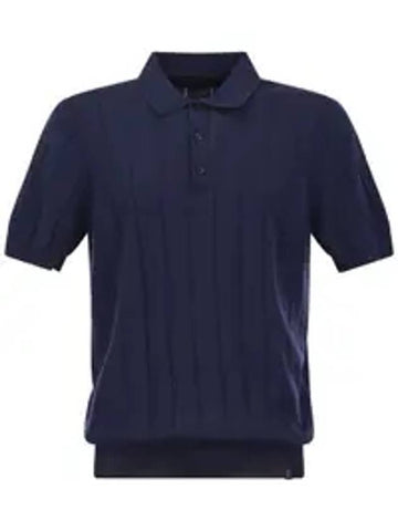 Striped Cotton PK Shirt Navy - FAY - BALAAN 1