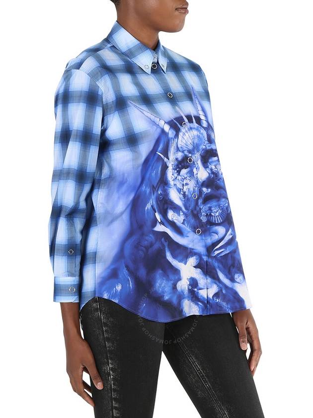 Jesus Printing Check Shirt Blue - BURBERRY - BALAAN 4