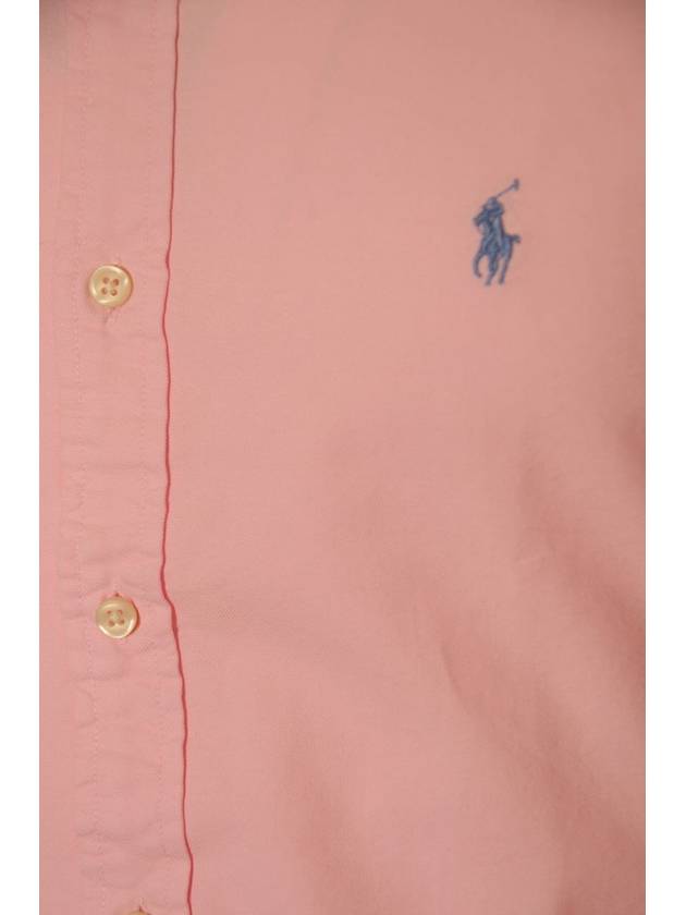 Men's Garment Dyed Oxford Long Sleeve Shirt Pink - POLO RALPH LAUREN - BALAAN 4