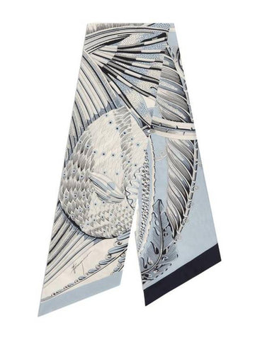 Fish Print Silk Scarf Grey - SALVATORE FERRAGAMO - BALAAN 1