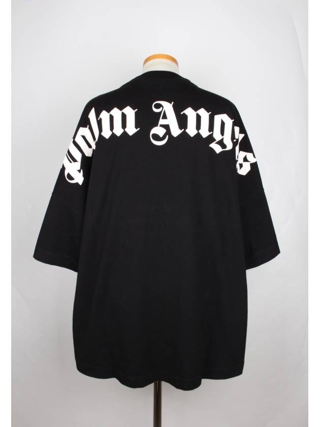 Back logo short sleeve t shirt black XL 110 - PALM ANGELS - BALAAN 4