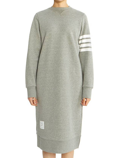 Classic Loopback 4-Bar Sweater Midi Dress Light Grey - THOM BROWNE - BALAAN 2