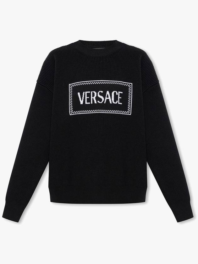 knit sweater 10113621A07842 2B020 BLACK - VERSACE - BALAAN 2