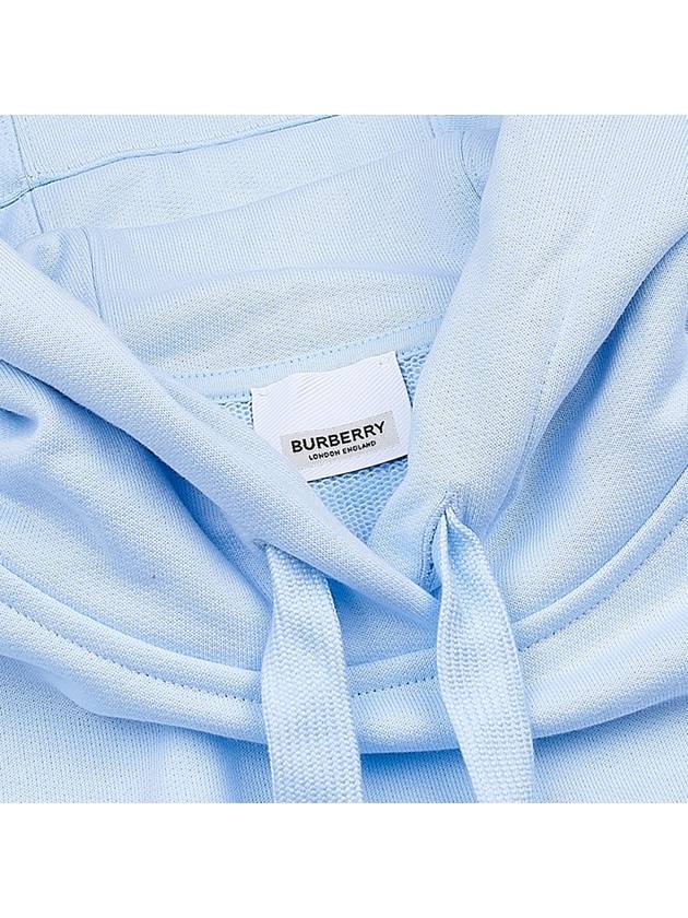 Logo Print Cotton Hoodie Light Blue - BURBERRY - BALAAN 7