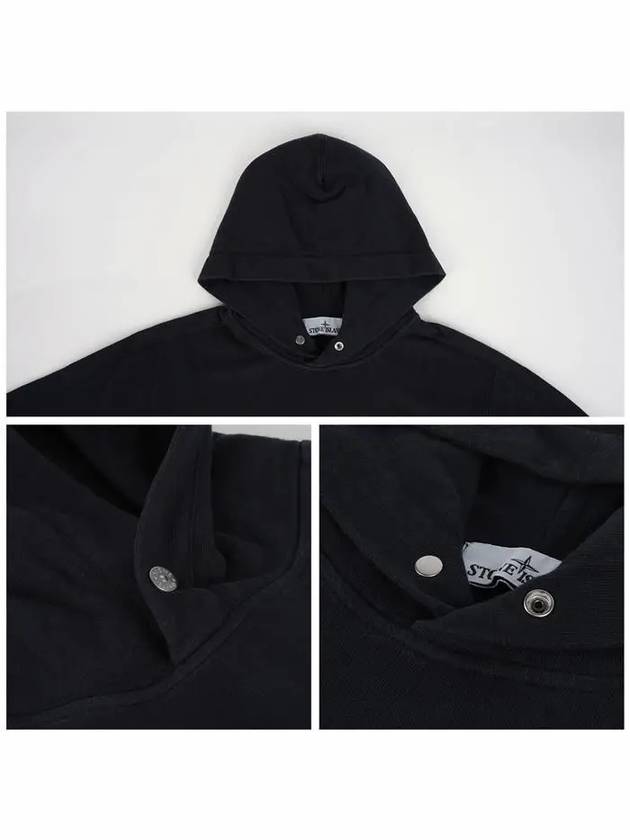 Old Treatment Malfile Fleece Hoodie Navy - STONE ISLAND - BALAAN 6