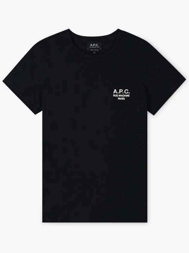 Denise Embroidered Short Sleeve T-shirt Black - A.P.C. - BALAAN 3