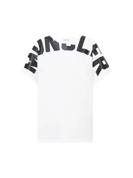 Mock logo round over short sleeve women s white t shirt 195392 - MONCLER - BALAAN 1