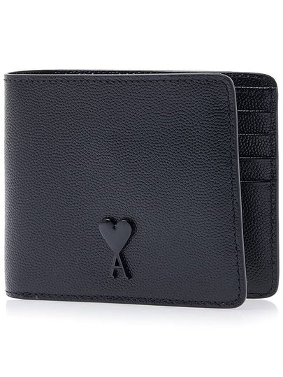 Heart Logo Half Wallet Black - AMI - BALAAN 2