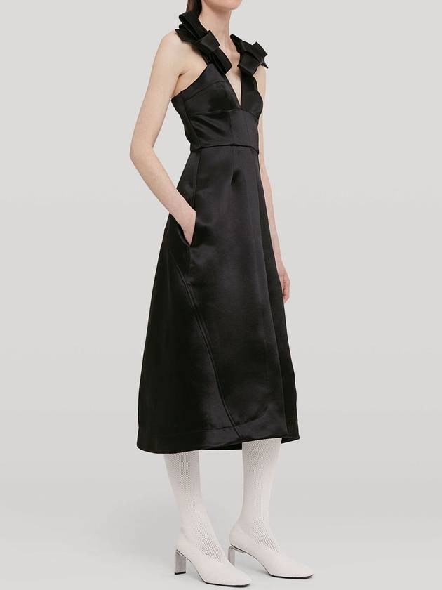 Black Satin Dress J03CT0006J75001001 B0020169299 - JIL SANDER - BALAAN 3