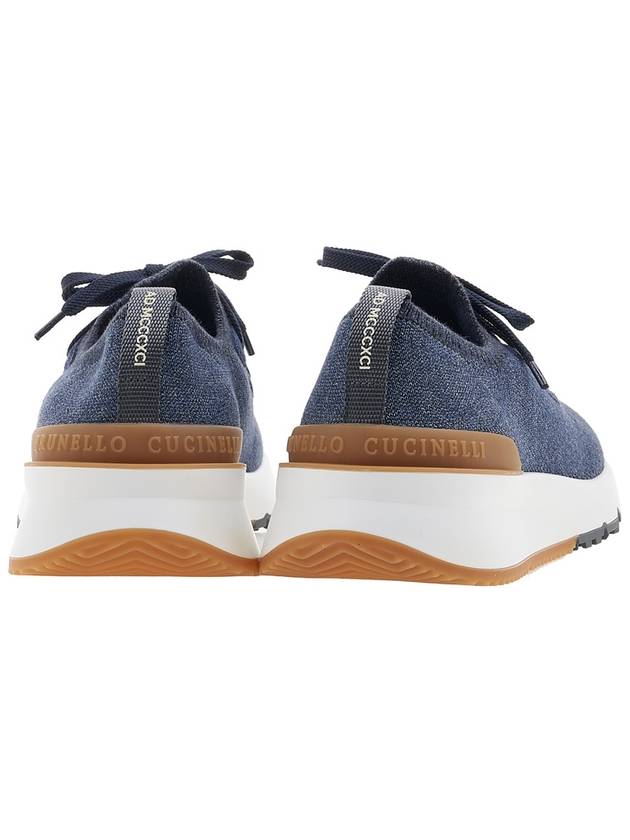 Stretch Knit Low Top Sneakers Blue - BRUNELLO CUCINELLI - BALAAN 5