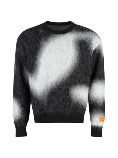 All Over Print Crewneck Knit Top Black - HERON PRESTON - BALAAN 1