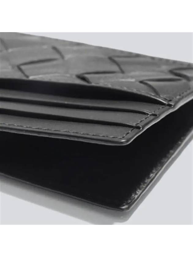 Intrecciato Leather Card Wallet Black - BOTTEGA VENETA - BALAAN 3