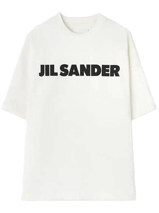 Men's Logo Printing Oversized Short Sleeve T-Shirt White - JIL SANDER - BALAAN.