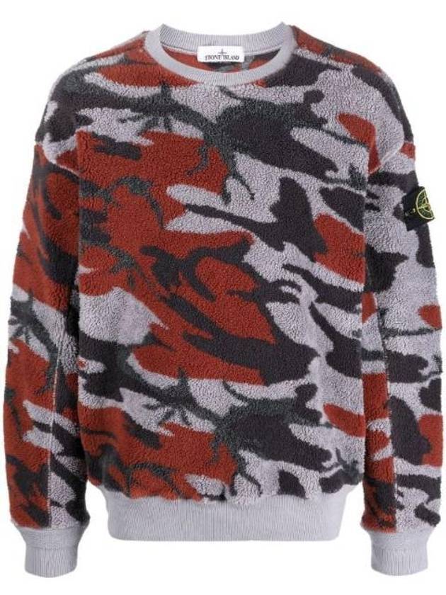 Wappen Patch Camouflage Fleece Knit Top Lavender - STONE ISLAND - BALAAN 1