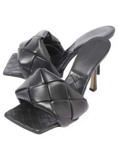 Lido Intrecciato Sandal Heels Black - BOTTEGA VENETA - BALAAN 2