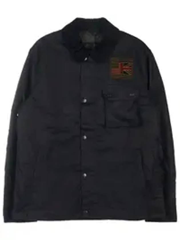 Logo Patch Workers Wax Jacket Black - BARBOUR - BALAAN 1