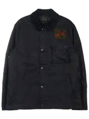 Logo Patch Workers Wax Jacket Black - BARBOUR - BALAAN 1