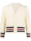 Aran Cable Classic Mohair Cardigan White - THOM BROWNE - BALAAN 1