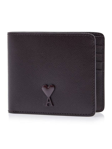 Heart Logo Half Wallet Red - AMI - BALAAN 1