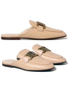 Chain Logo Leather Flat Bloafer Beige - TOD'S - BALAAN 2