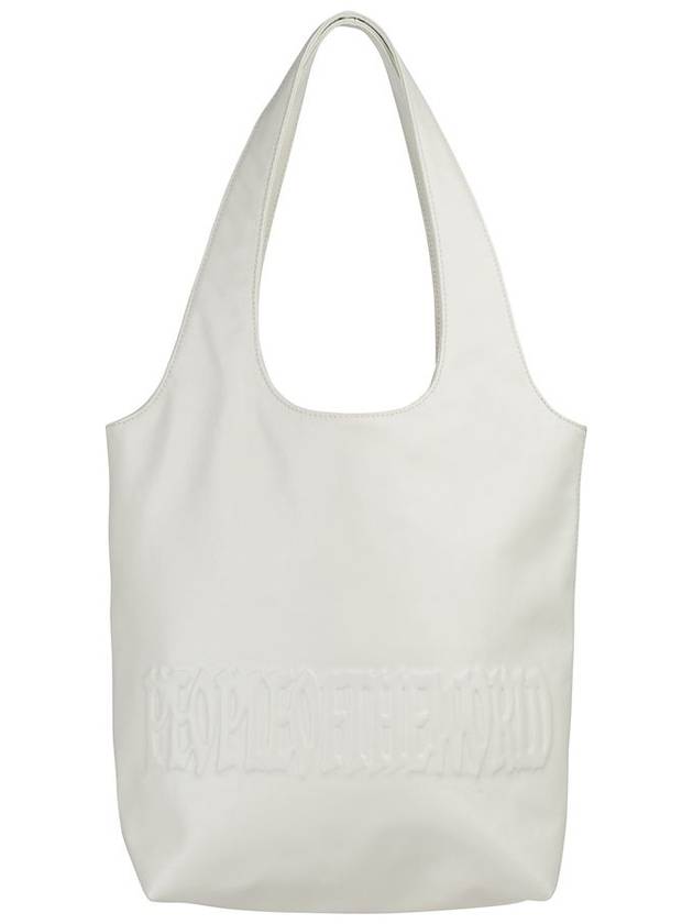 Signature Logo Leather Shoulder Bag White - PEOPLE OF THE WORLD - BALAAN 3