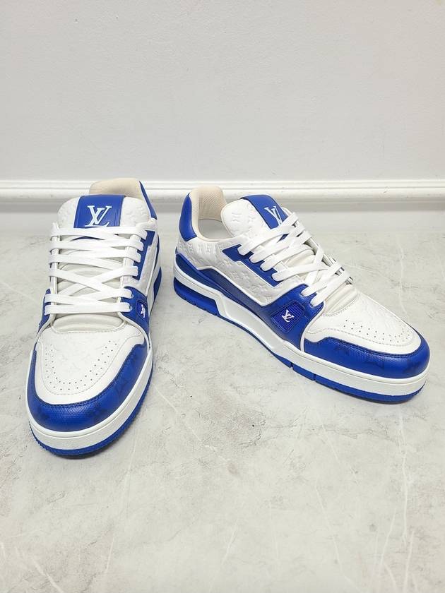 Blue LV Monogram Trainer Sneakers 7 - LOUIS VUITTON - BALAAN 3