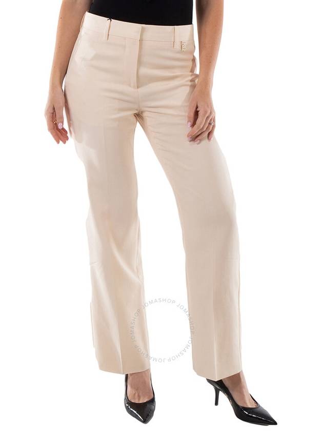 Burberry Ladies Buttermilk Beige Lottie Straight-Leg Trousers, Brand Size 12 (US SIze 10) - BURBERRY - BALAAN 1