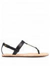 Cassandra Monogram Sandals Black - SAINT LAURENT - BALAAN 2