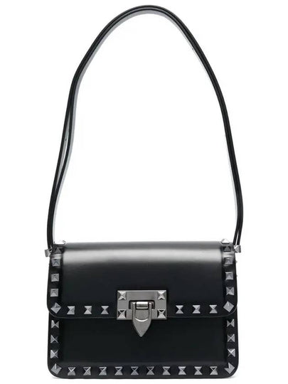 Rockstud Smooth Leather Small Shoulder Bag Black - VALENTINO - BALAAN 2