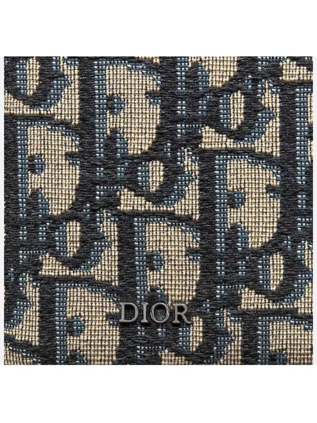 Oblique Jacquard Half Wallet Beige Black - DIOR - BALAAN 6