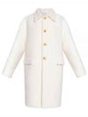 Single Wool Shearling Coat White - BOTTEGA VENETA - BALAAN 2