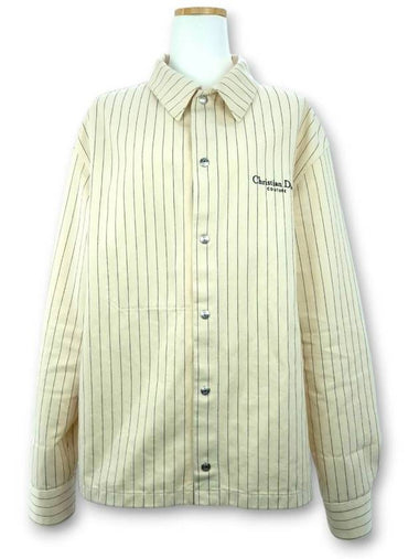 striped long sleeve shirt jacket - DIOR - BALAAN 1