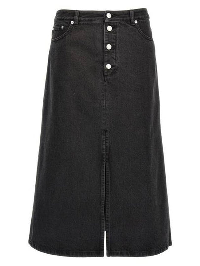 Women's Tennessee Midi Denim A-Line Skirt Black - A.P.C. - BALAAN 2