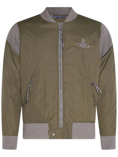 Cyclist Paneled Viscose Bomber Jacket Khaki - VIVIENNE WESTWOOD - BALAAN 2