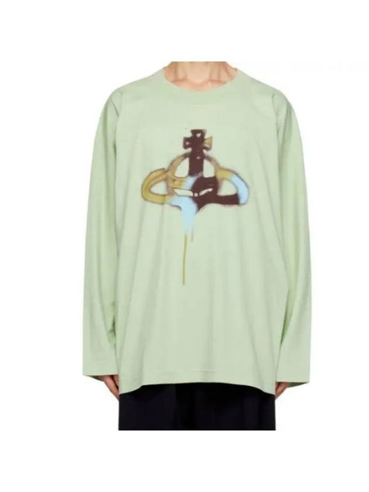 Spray ORB Fresh Long Sleeve T-Shirt Green - VIVIENNE WESTWOOD - BALAAN 1