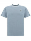 Organic Cotton Short Sleeve T-Shirt Sky Blue - STONE ISLAND - BALAAN 2