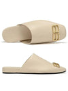 Women's BB Logo Leather Cozy Slippers Sand - BALENCIAGA - BALAAN.