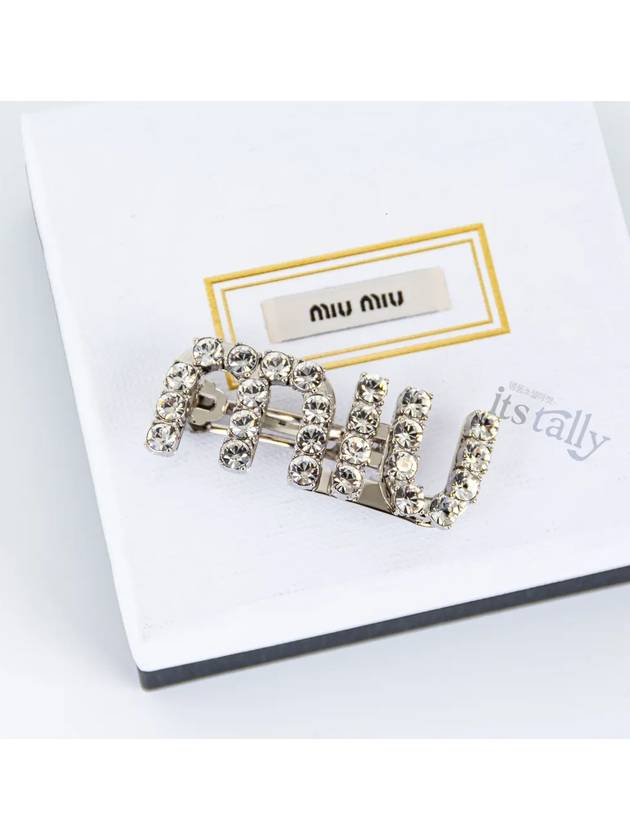 Crystal Hair Clip Steel 5JF082 2DNC F0OKL Gift Packaging x - MIU MIU - BALAAN 1