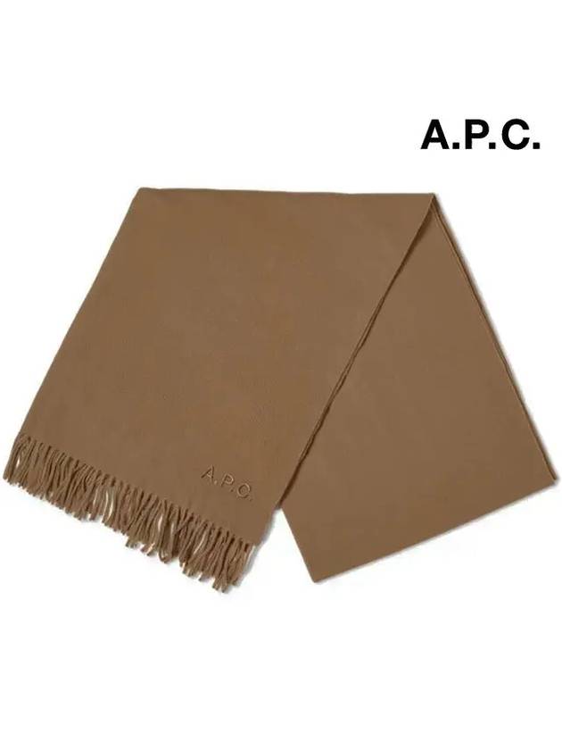 Ambroise Embroidered Muffler Camel - A.P.C. - BALAAN 3