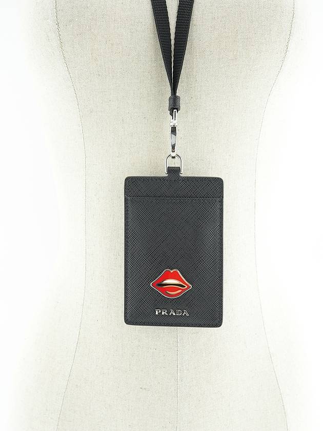 Necklace ID Card Holder 1MC07M Lips Saffiano Men Women - PRADA - BALAAN 1