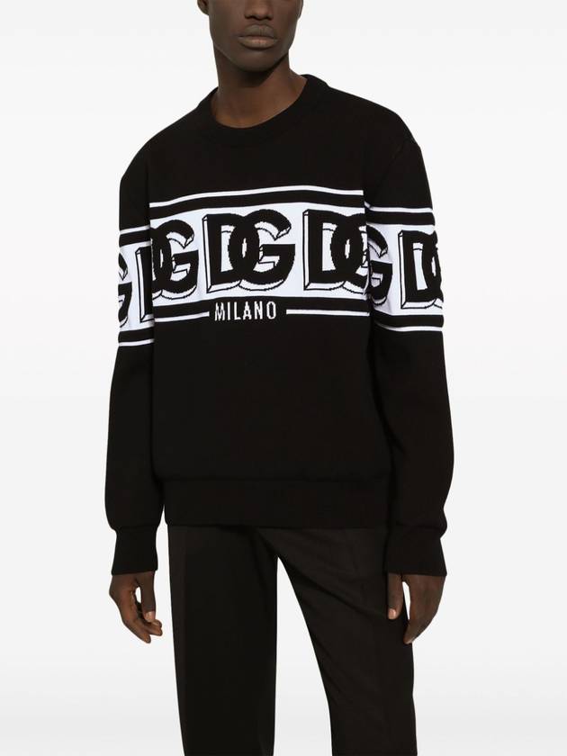 DOLCE & GABBANA INTARSIA KNIT LOGO JUMPER - DOLCE&GABBANA - BALAAN 5