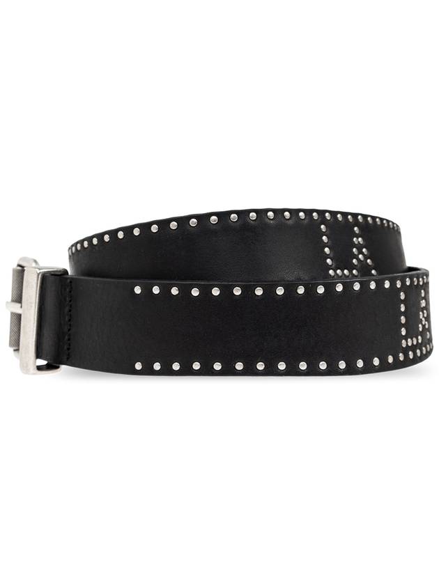 Palm Angels Leather Belt With Studs, Men's, Black - PALM ANGELS - BALAAN 3