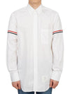 Men's Poplin Grosgrain Armband Classic Long Sleeve Shirt White - THOM BROWNE - BALAAN 2