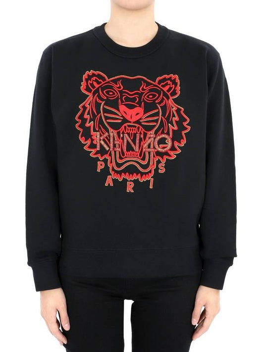 Women s Red Tiger Embroidery Sweatshirt Black 2SW824 CMB 99 - KENZO - BALAAN 1