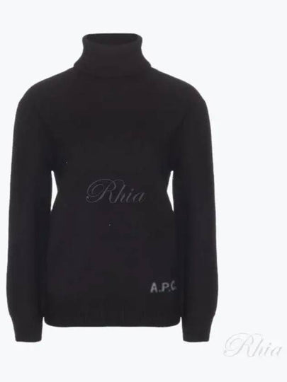 Logo Knitted Wool Turtleneck Black - A.P.C. - BALAAN 2