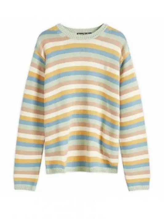 Face Logo Applique Striped Knit Top - ACNE STUDIOS - BALAAN 2